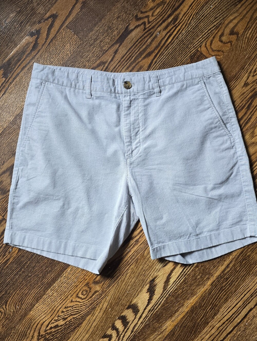 Bonobos Stretch Chino Shorts Men's Size 35 7" Inseam Light Blue Gray